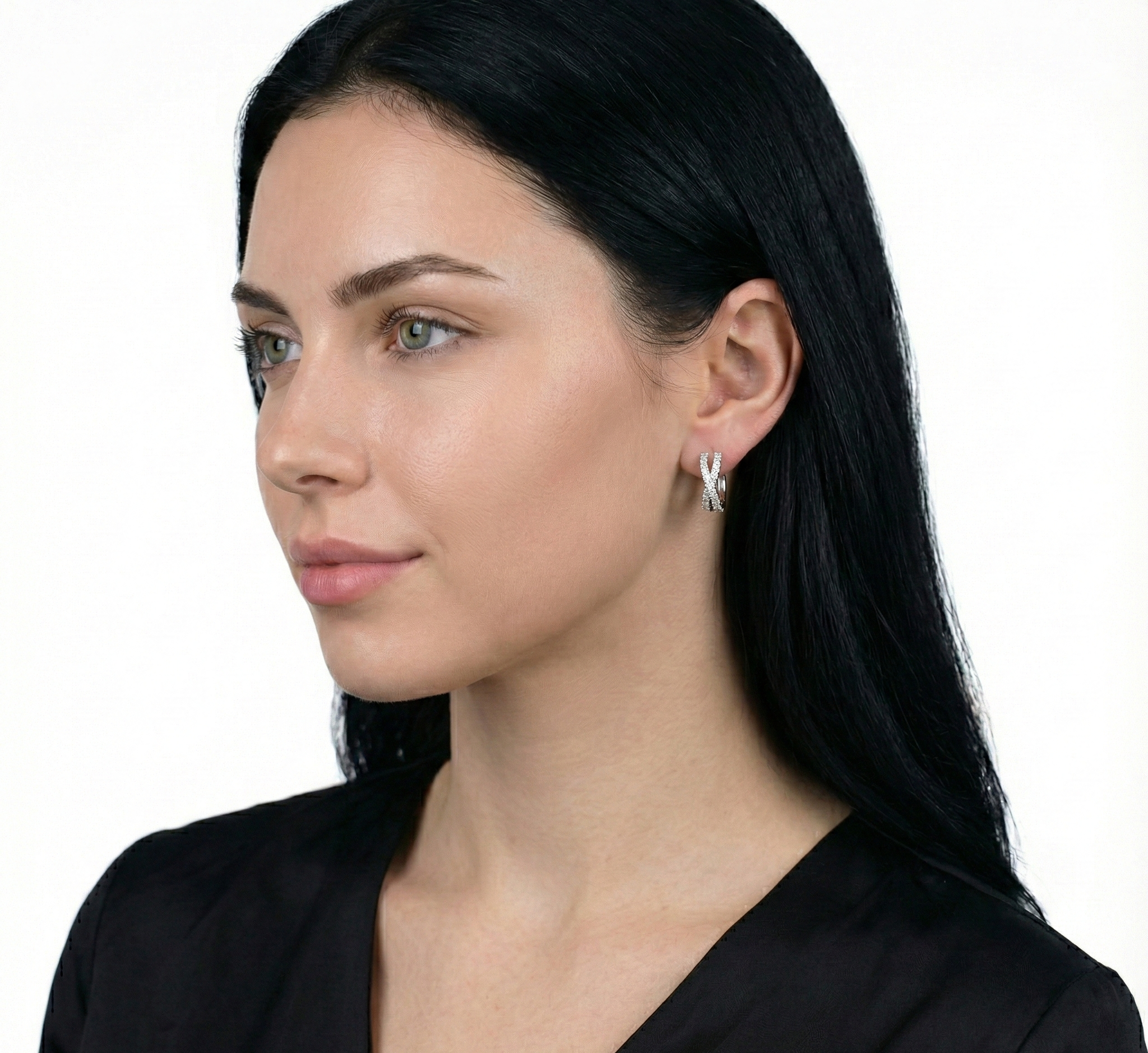 Náušnice s osazenými krystaly - detail