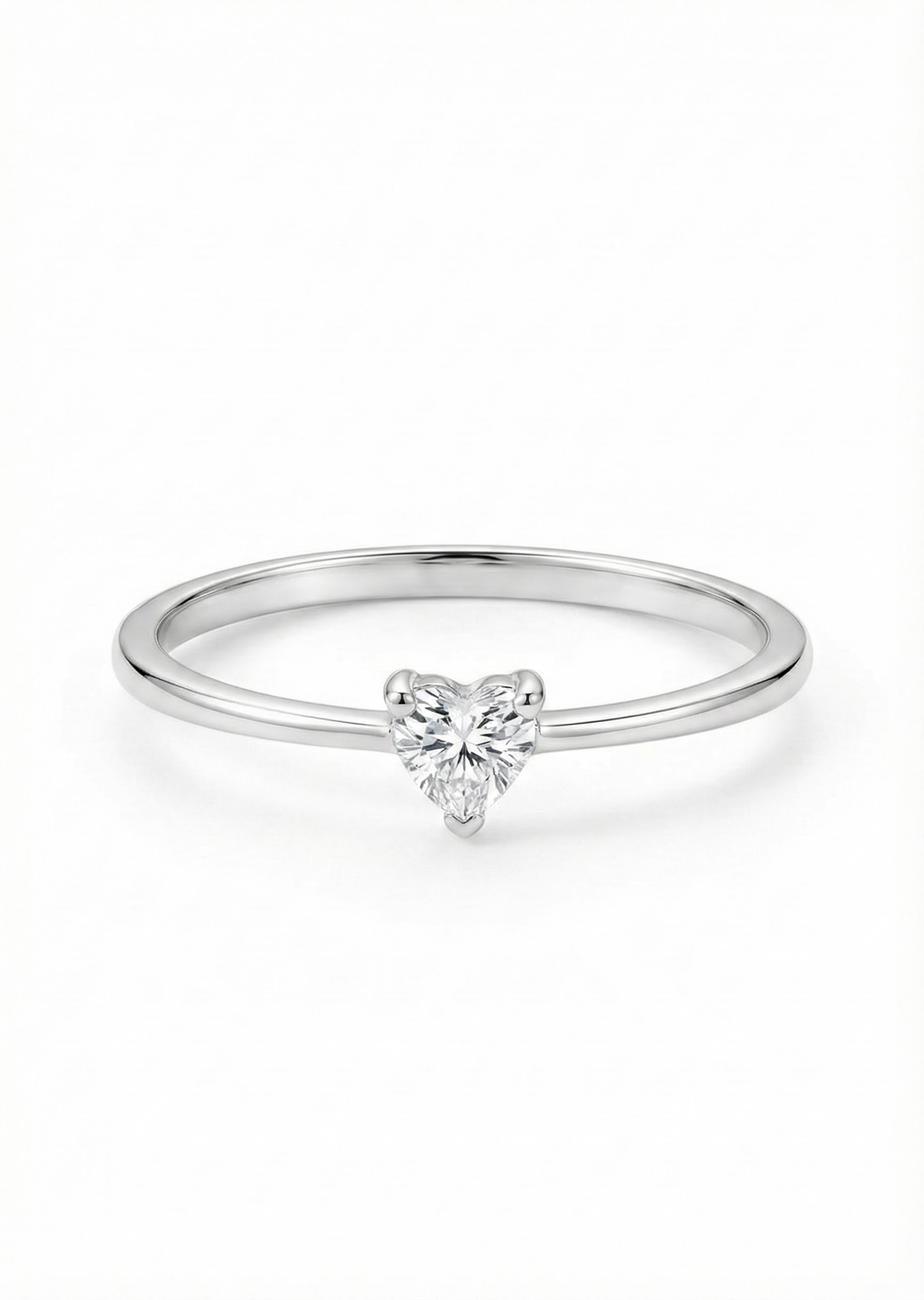 Prsten s broušeným krystalem ve tvaru srdce