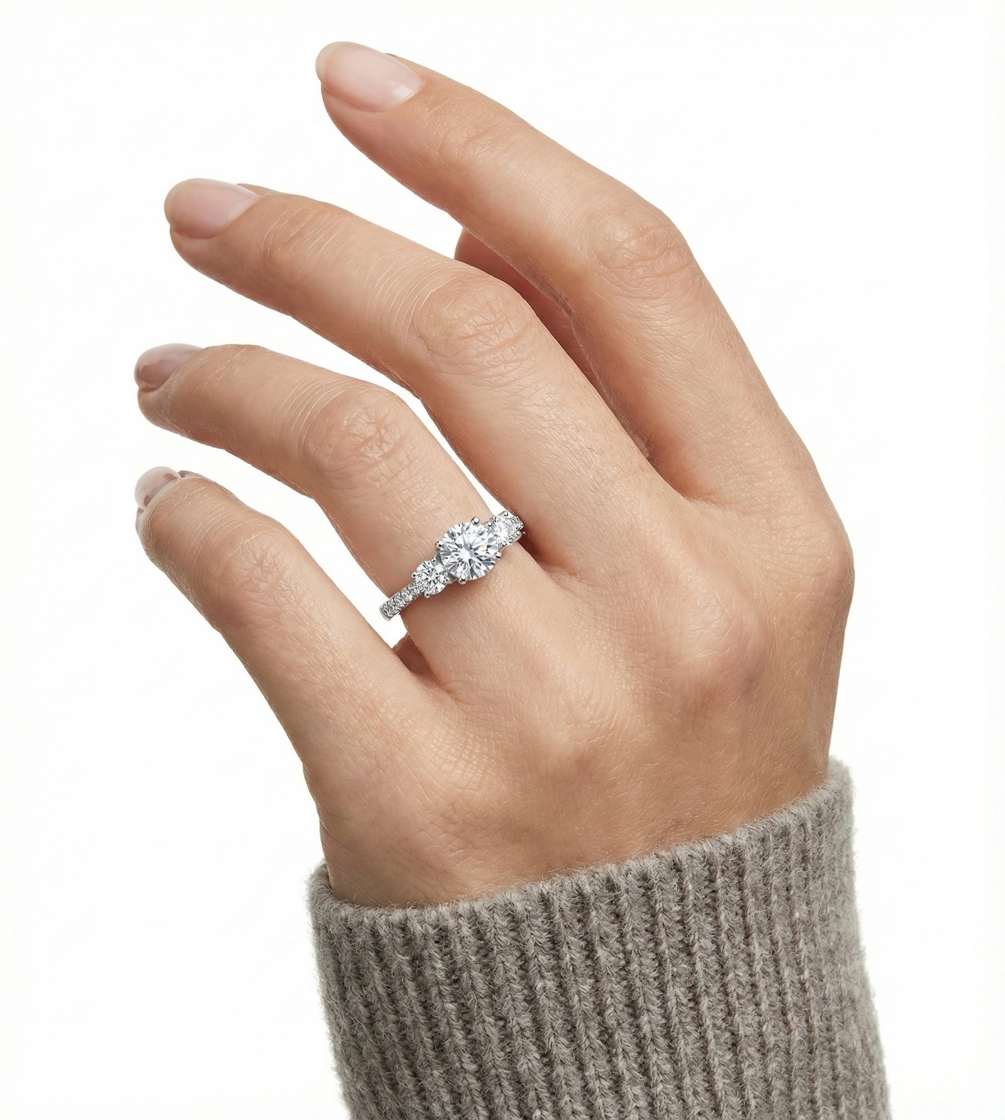 Prsten s broušenými krystaly briliantového brusu