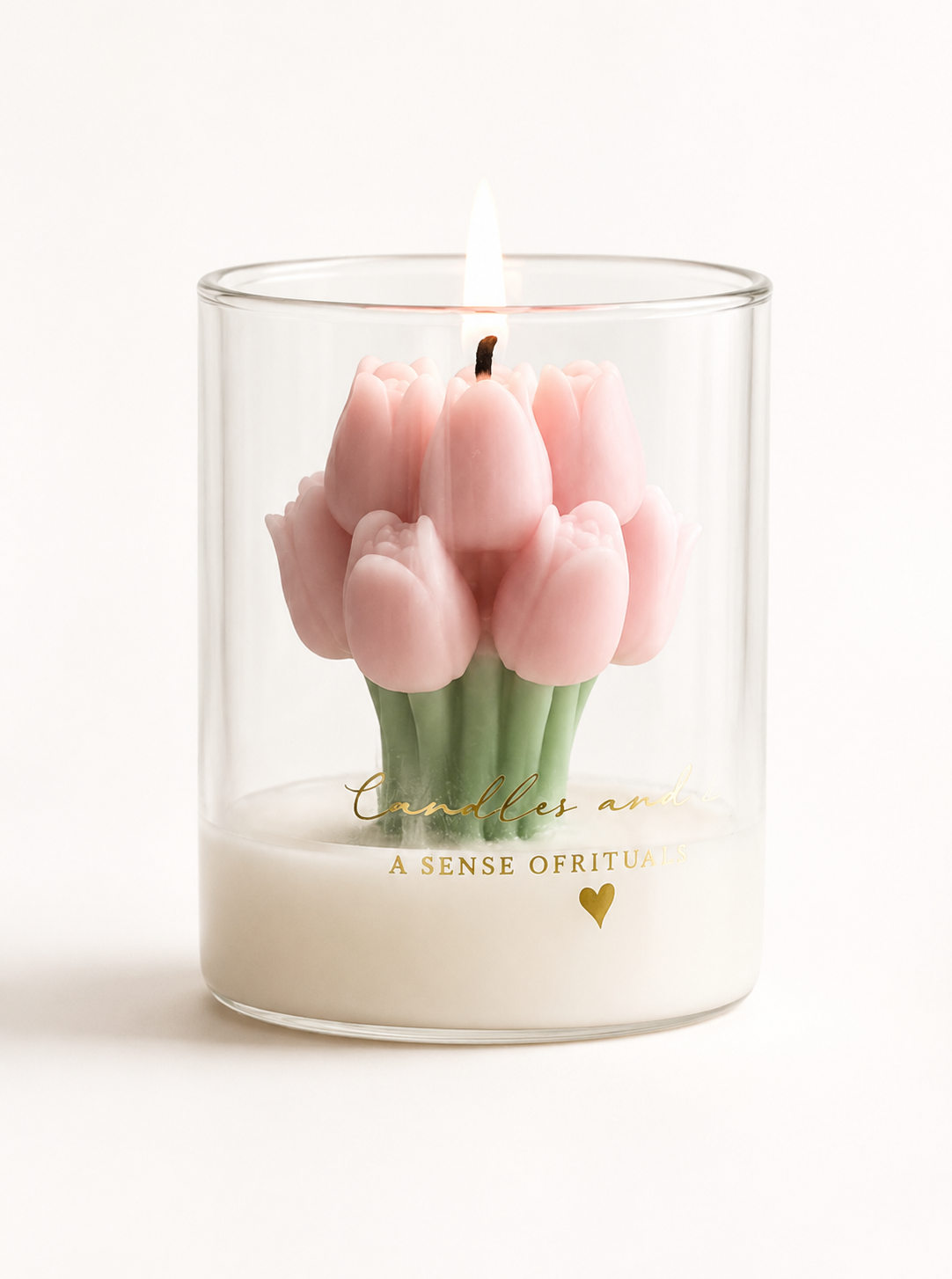 Svíčka ve tvaru tulipánů - růžová