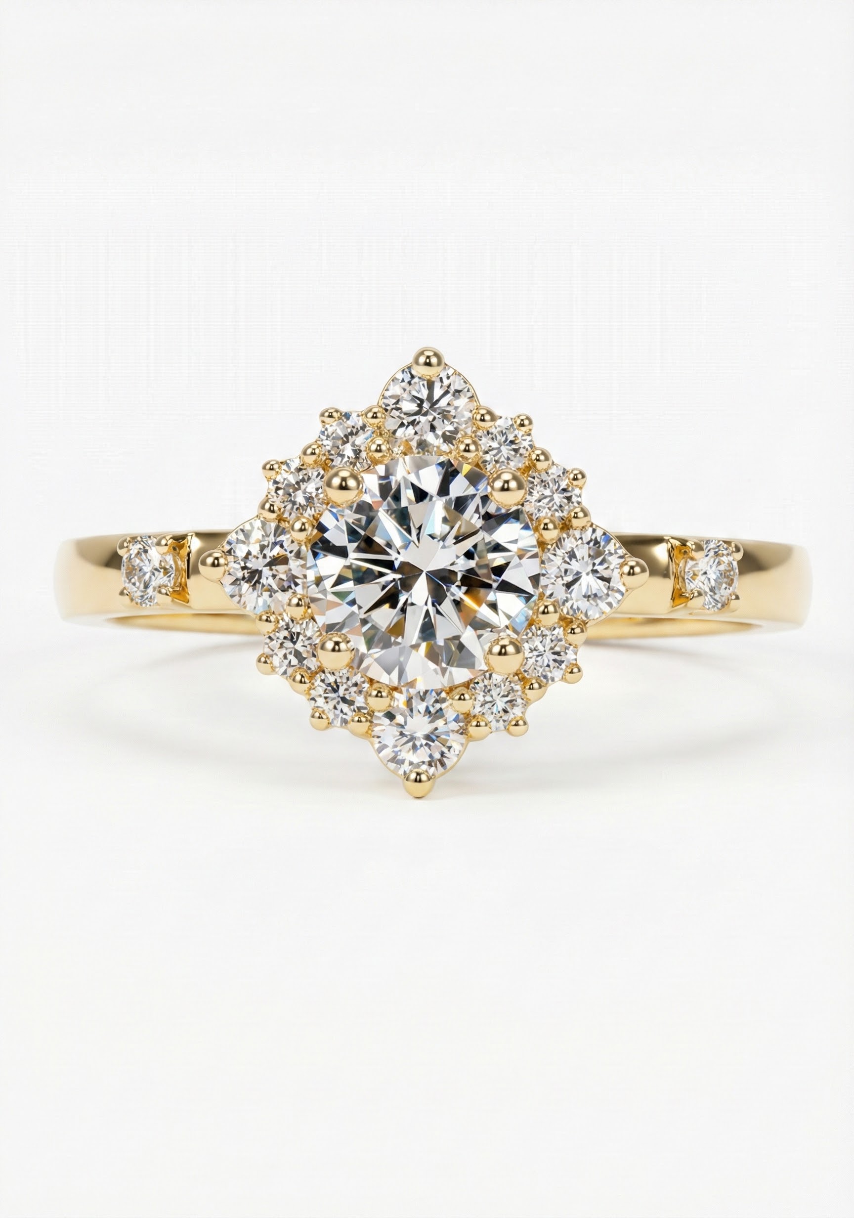 Prsten se zlatým odleskem a oslnivími krystaly