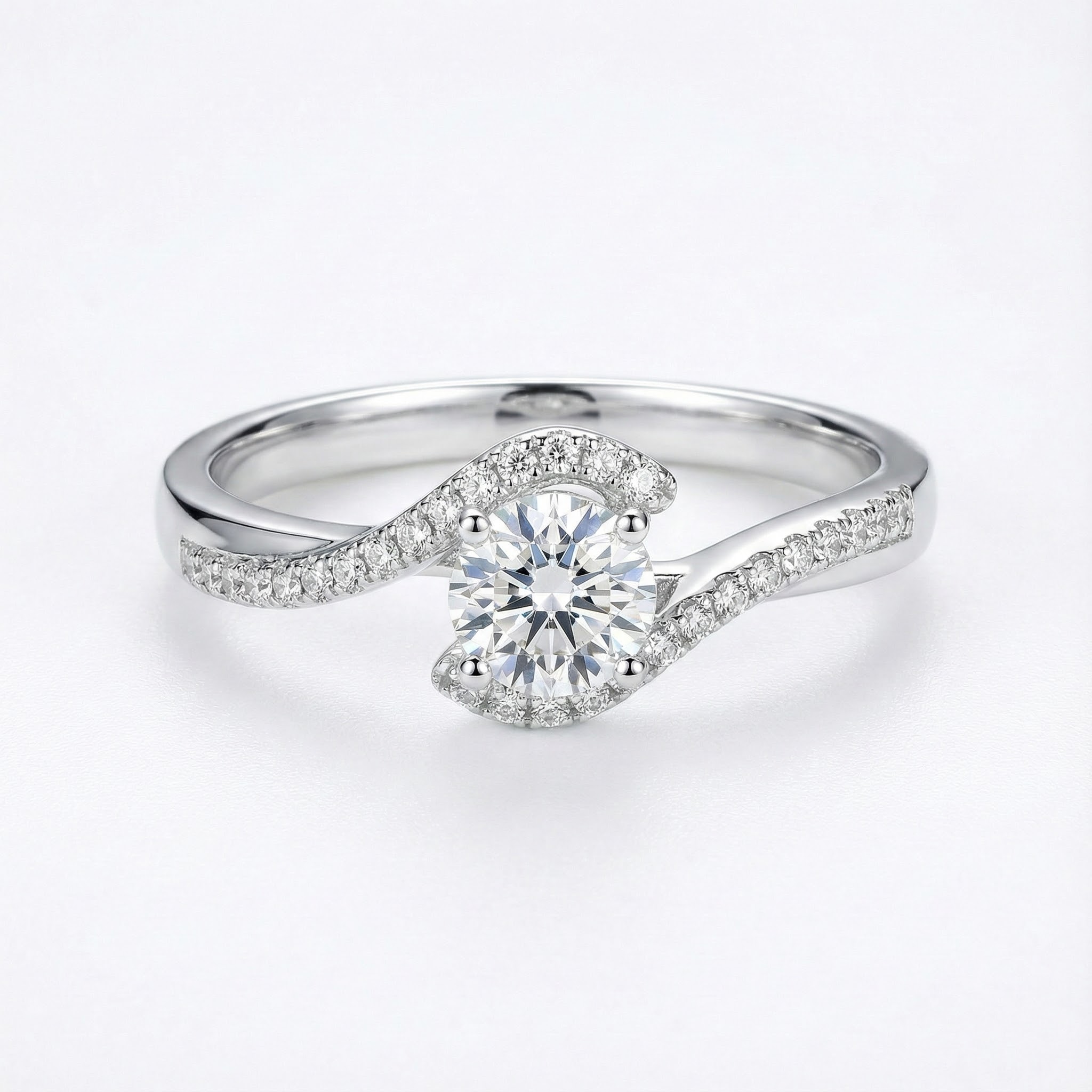 Prsten s broušenými krystaly