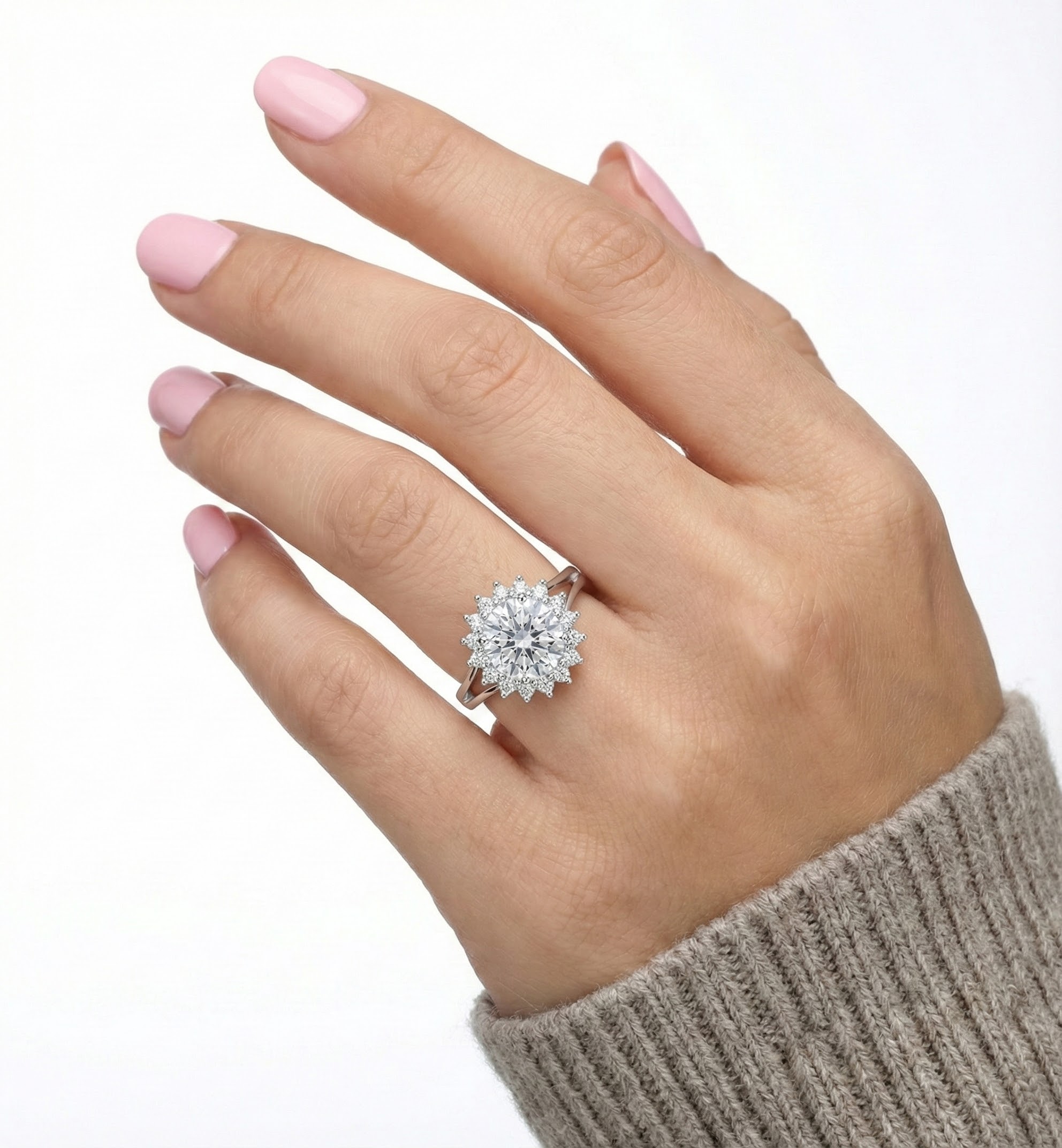 Prsten s krystaly briliantového brusu