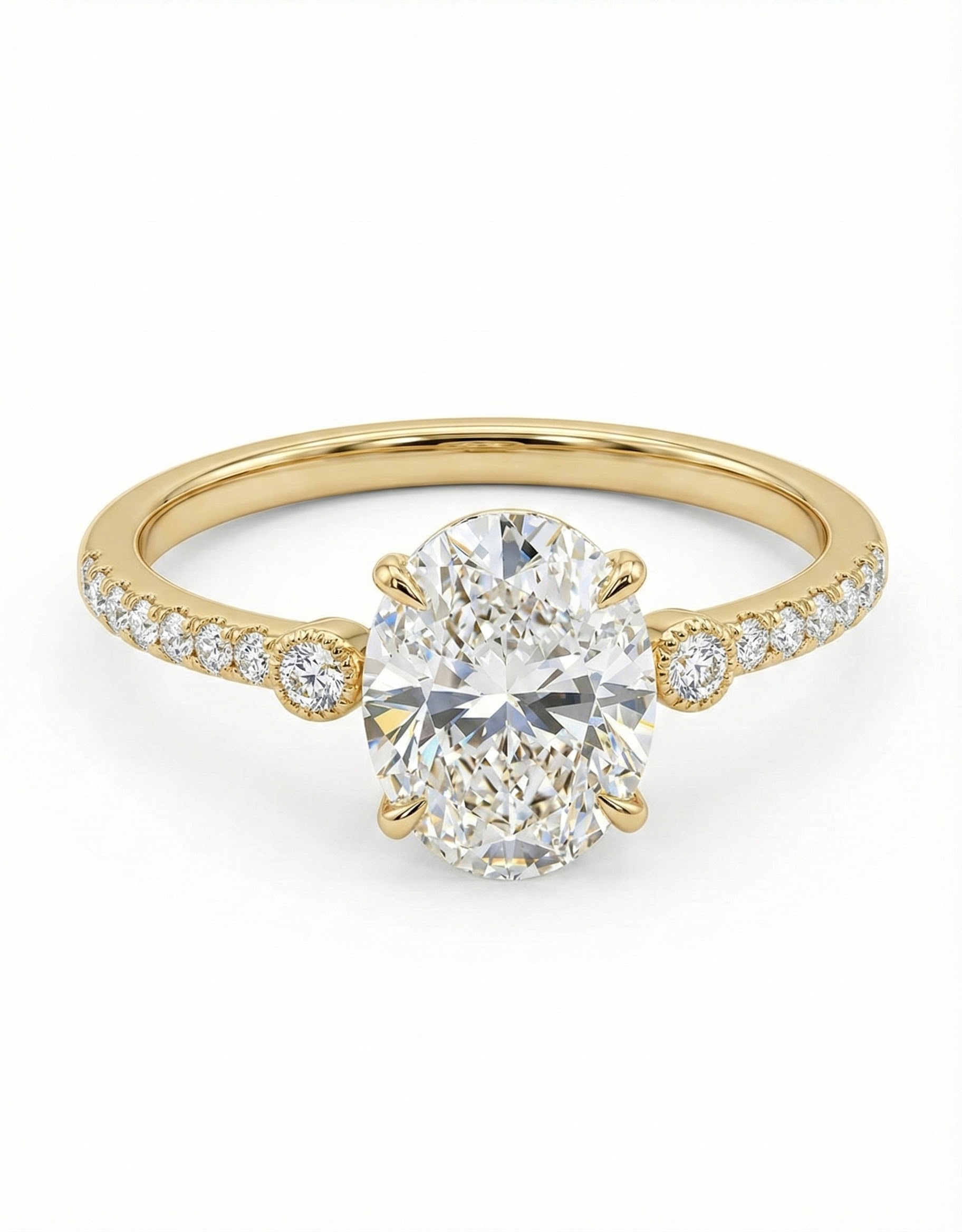 Prsten s zlatým odleskem a zářivou kompozicí krystalů