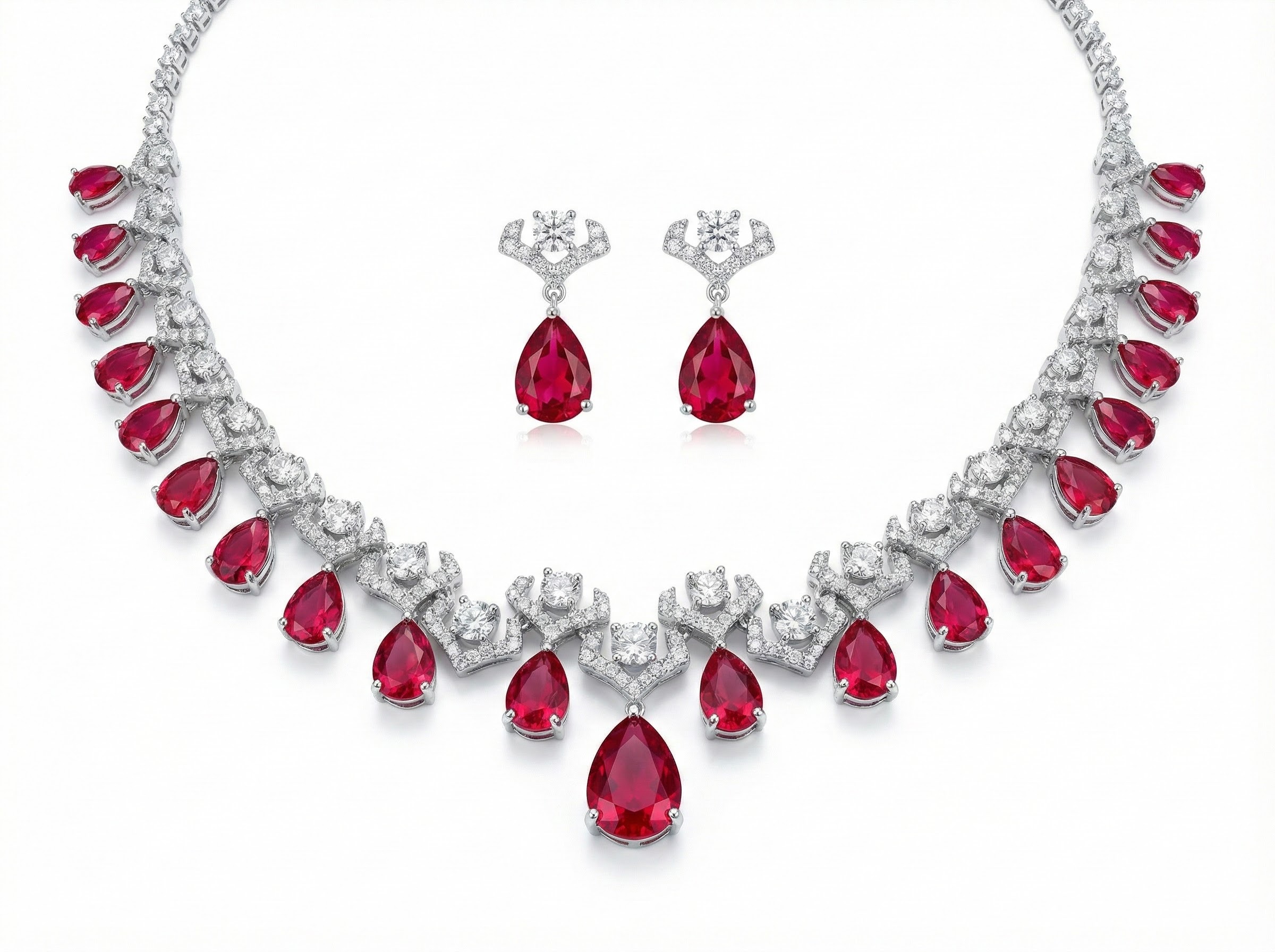 Krystaly briliantového brusu v podobě rubínu