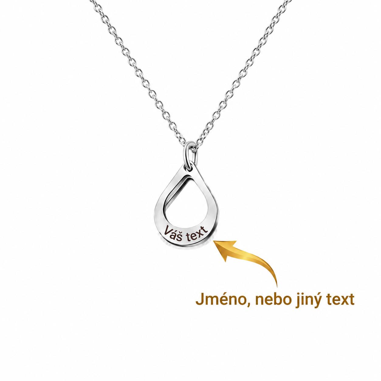 Náhrdelník s gravírovaným textem