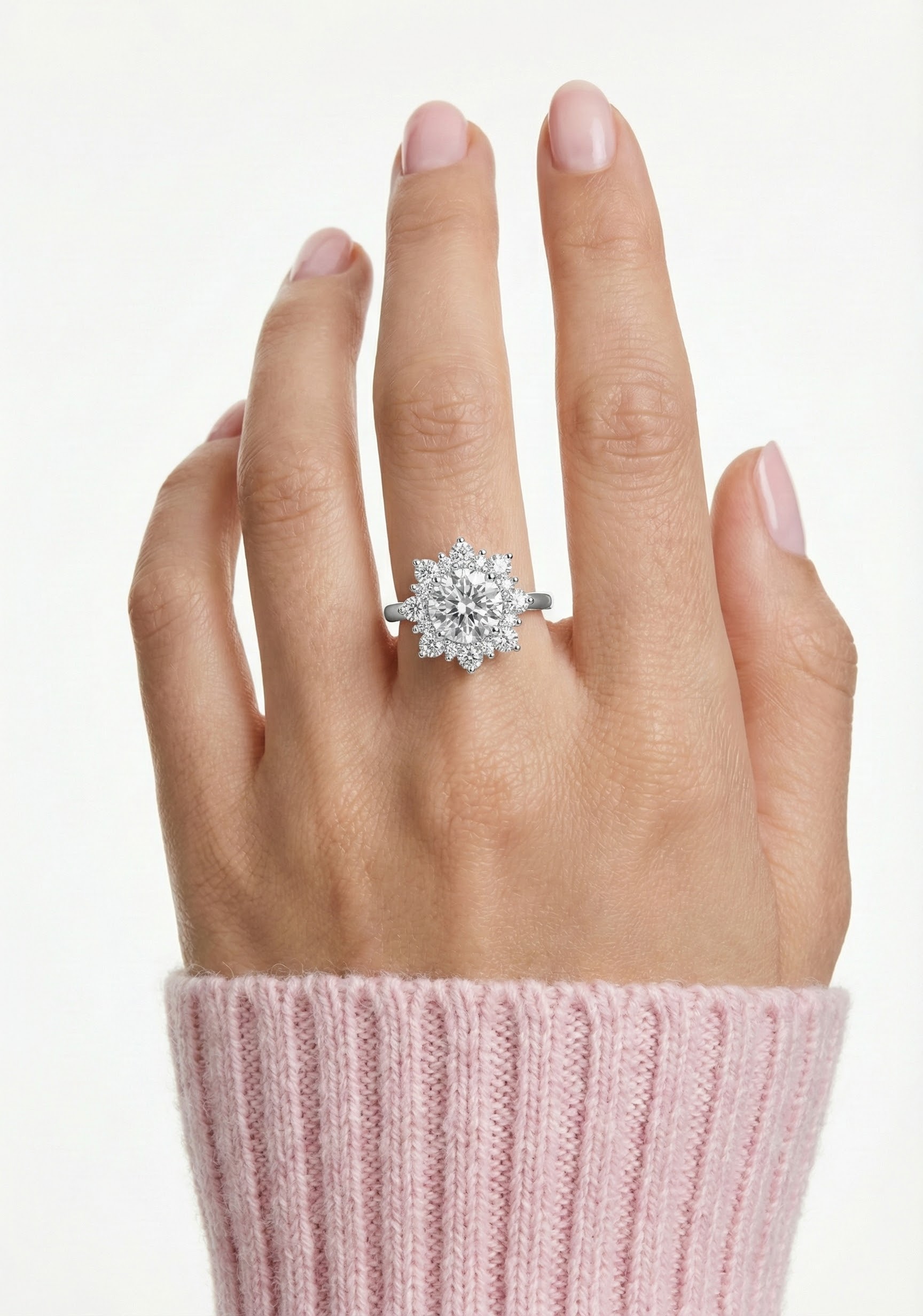 Prsten s leskem a třpytem drahokamů - detail