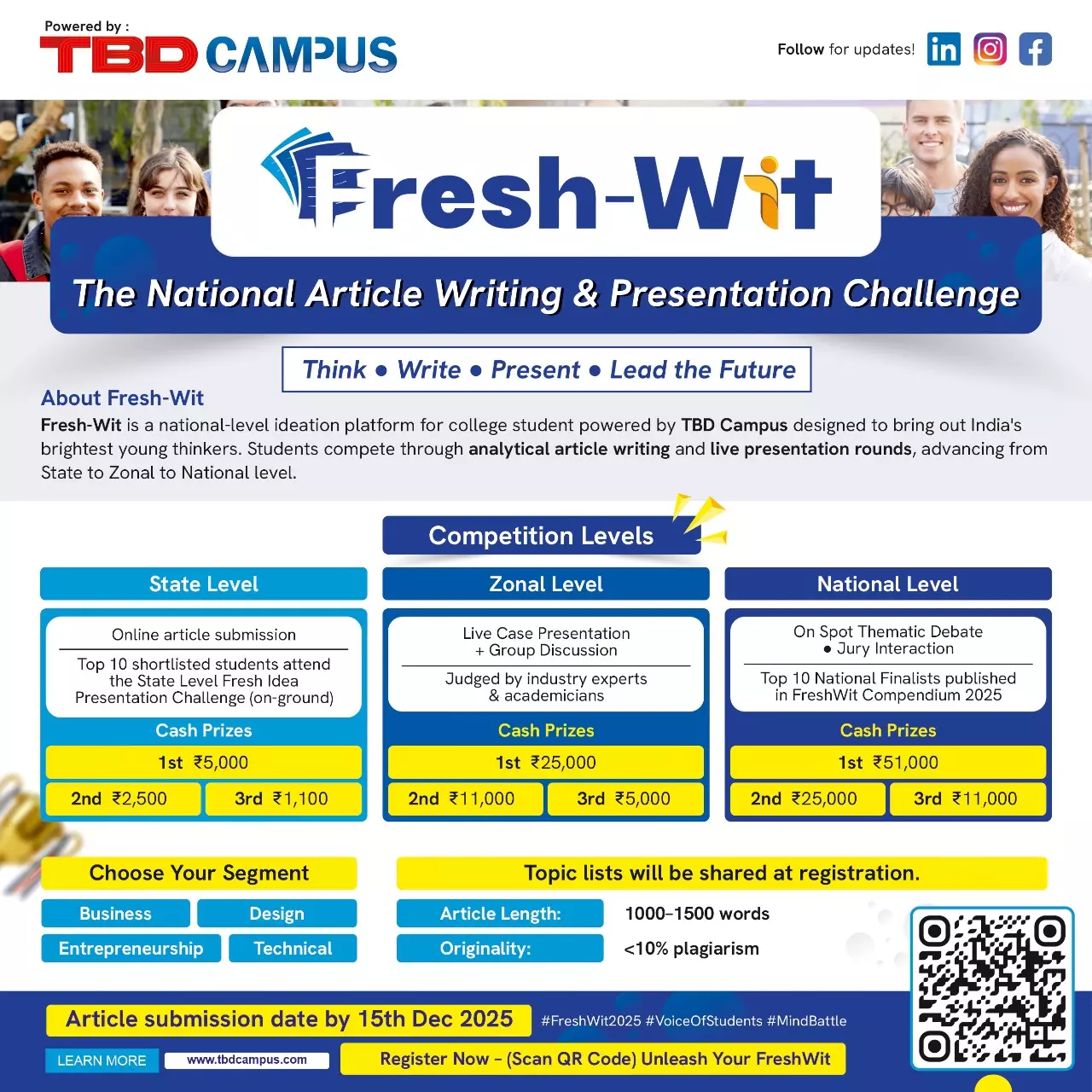 Fresh-Wit 2026 :The National Article Writing & Presentation Challenge