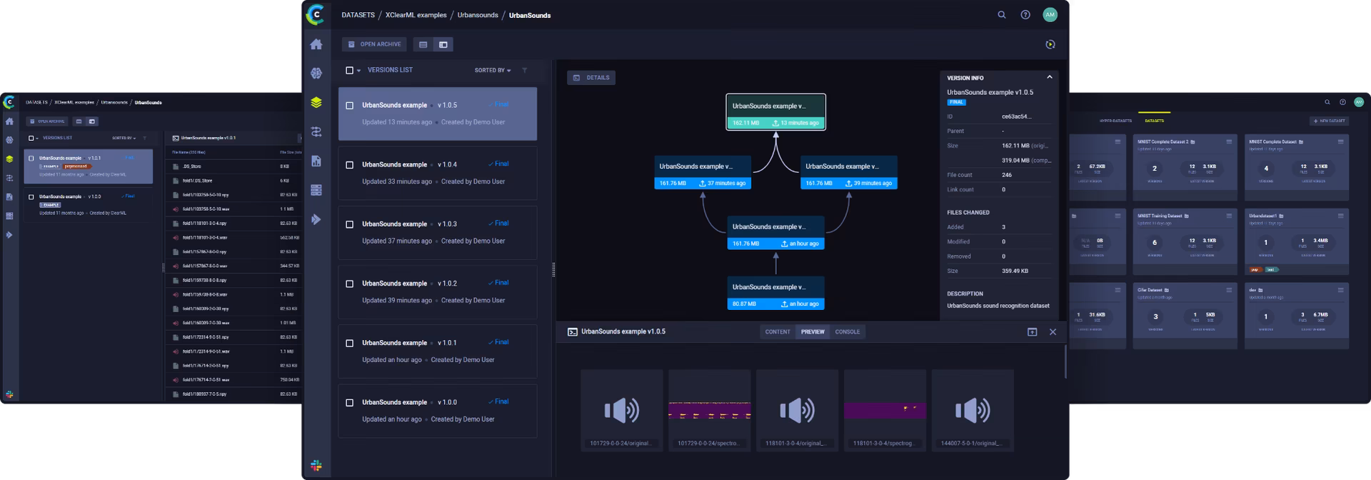 Painel da plataforma ClearML