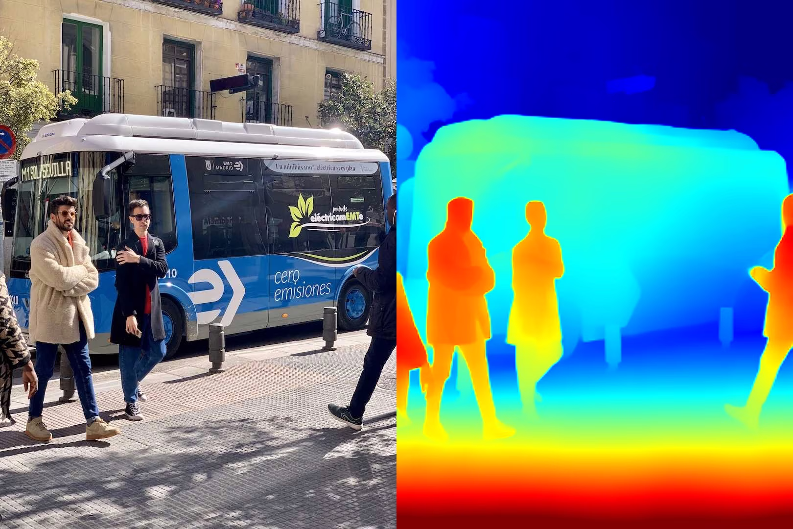 Monocular depth estimation examples