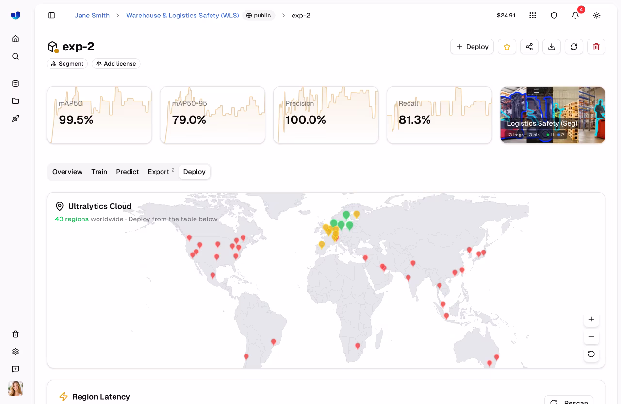Ultralytics نشر صفحة خريطة العالم مع بطاقات النظرة العامة