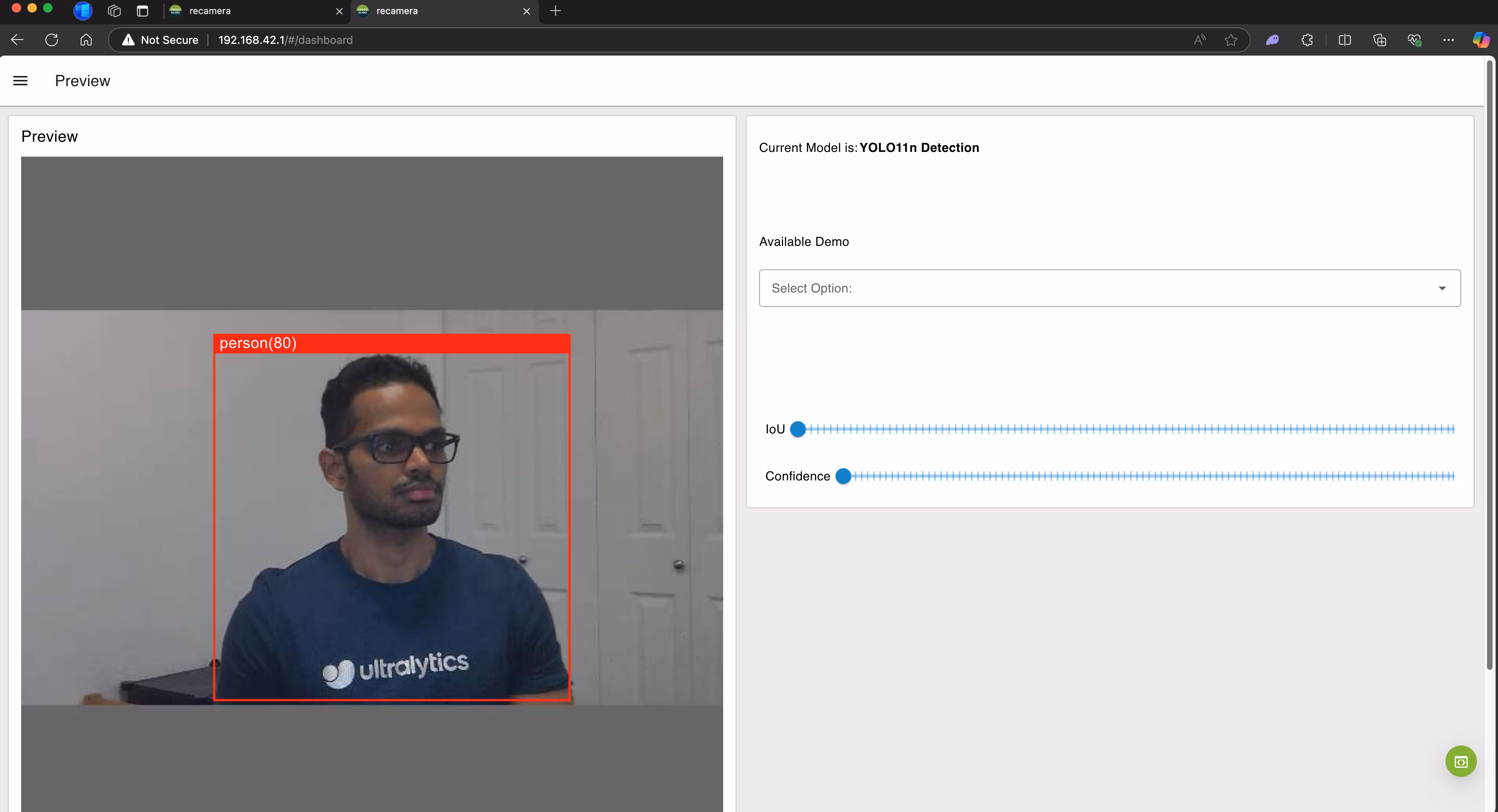 reCamera YOLO11n 演示