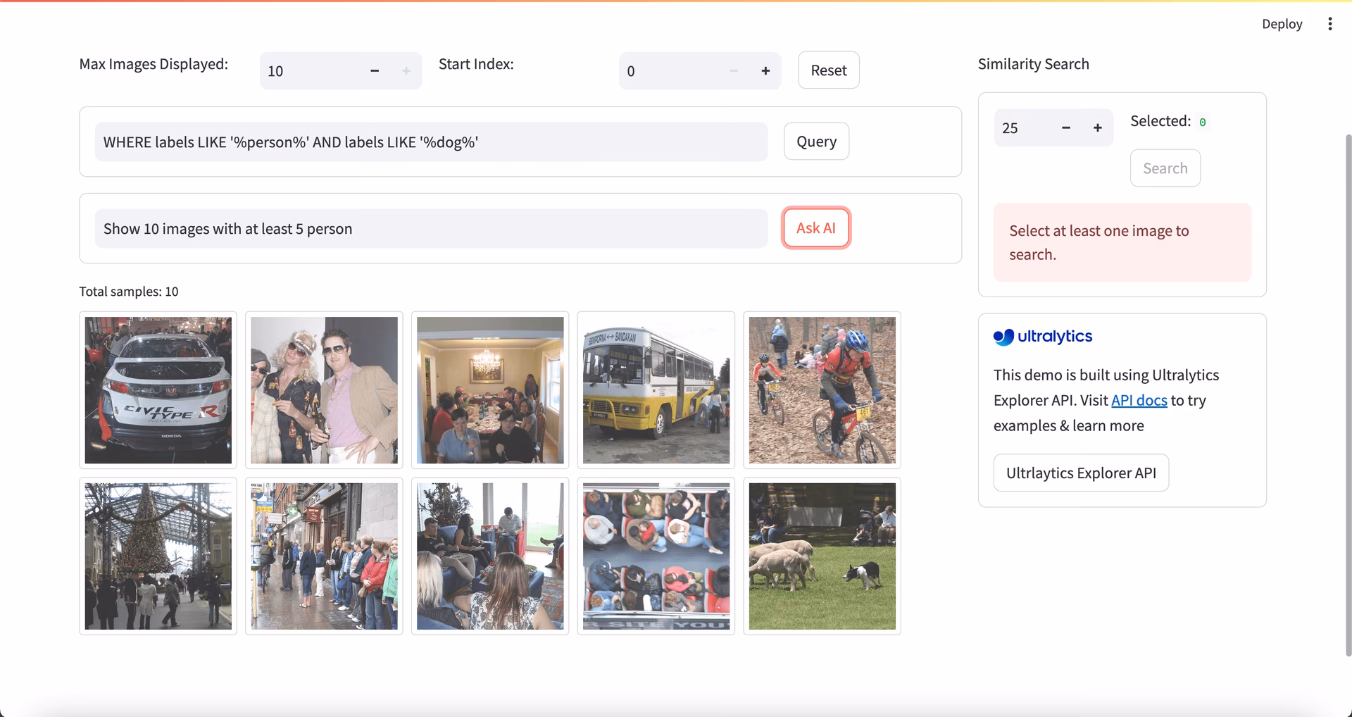 Integración de Ultralytics Explorer con OpenAI