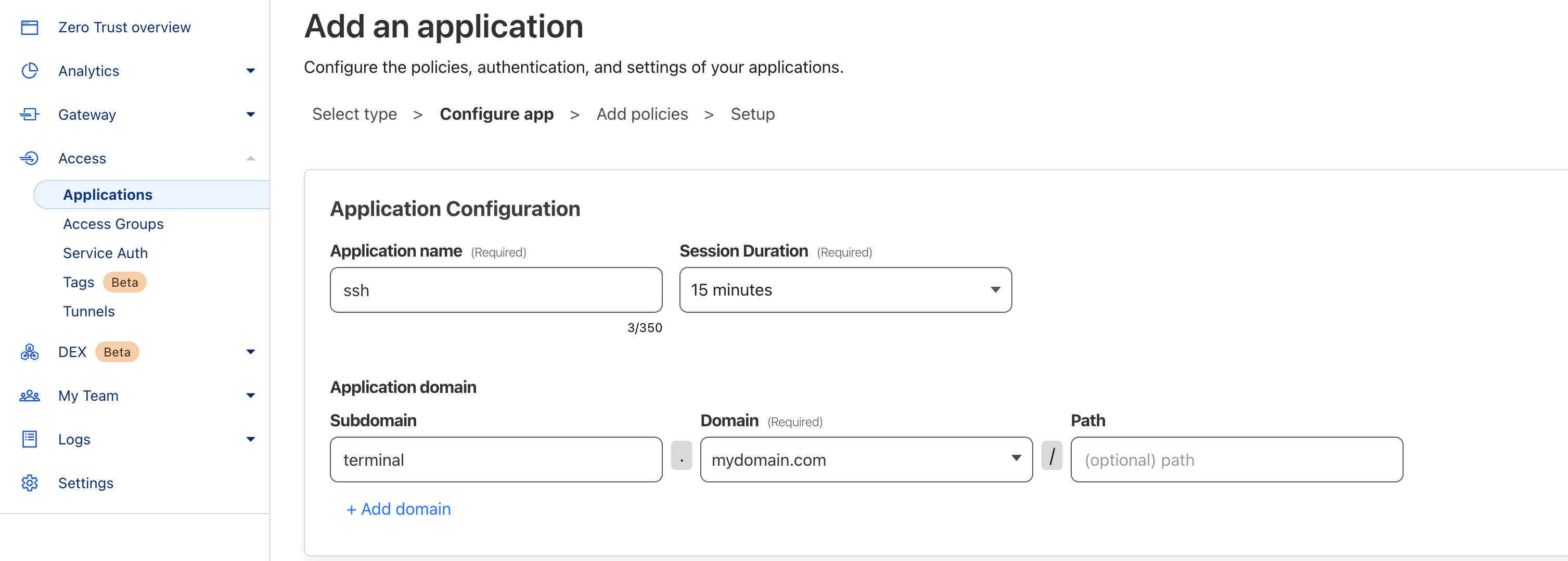 homelab-cloudflare-ssh-configuration-application.png