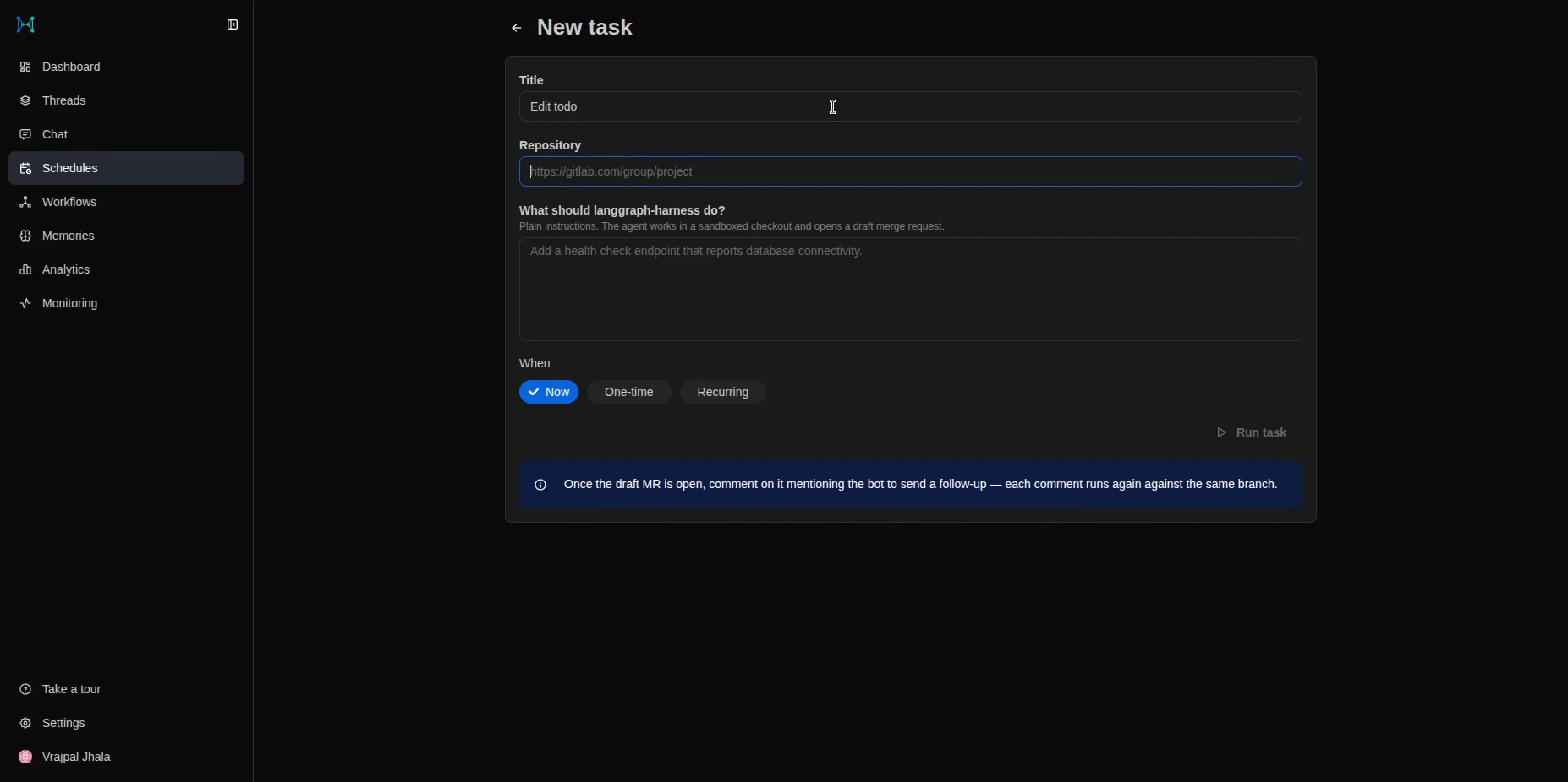 Task resolution workflow demo