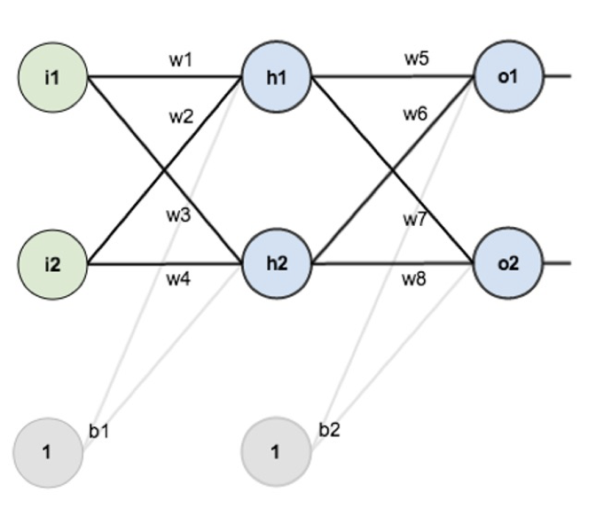 HÌNH 24B.01a. Overview : initial weights, the biases, and training inputs/outputs.