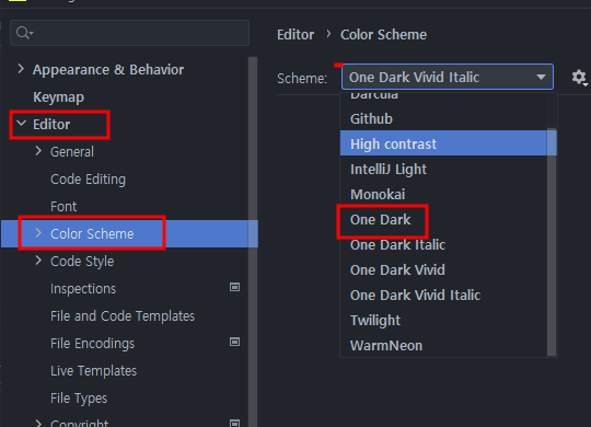 파이참 Pycharm Theme Change