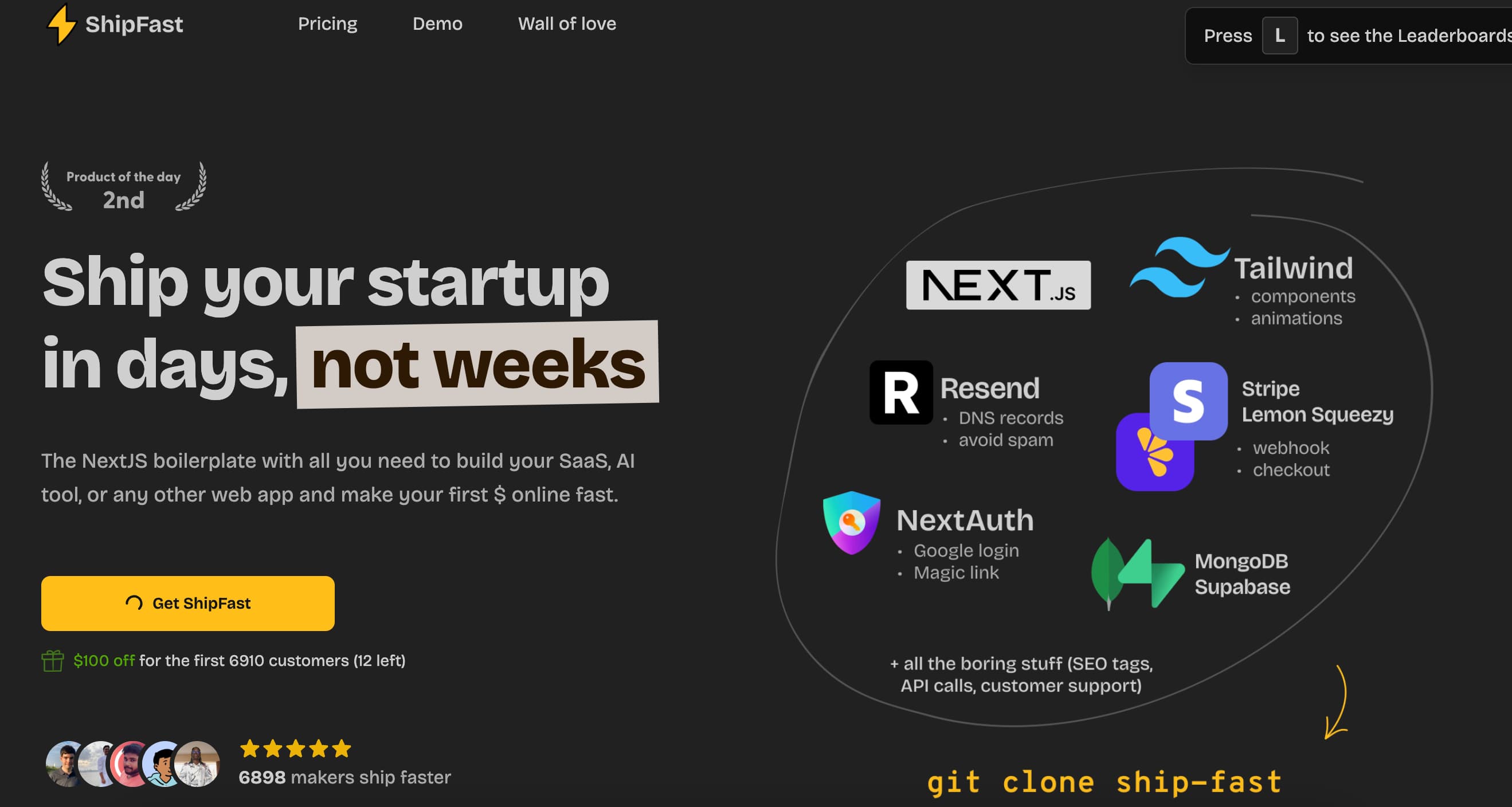 Launch Your Startup in Days, Not Weeks | ShipFast