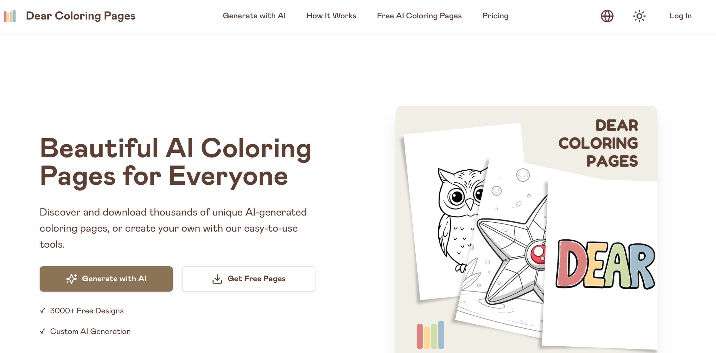 Dear Coloring Pages