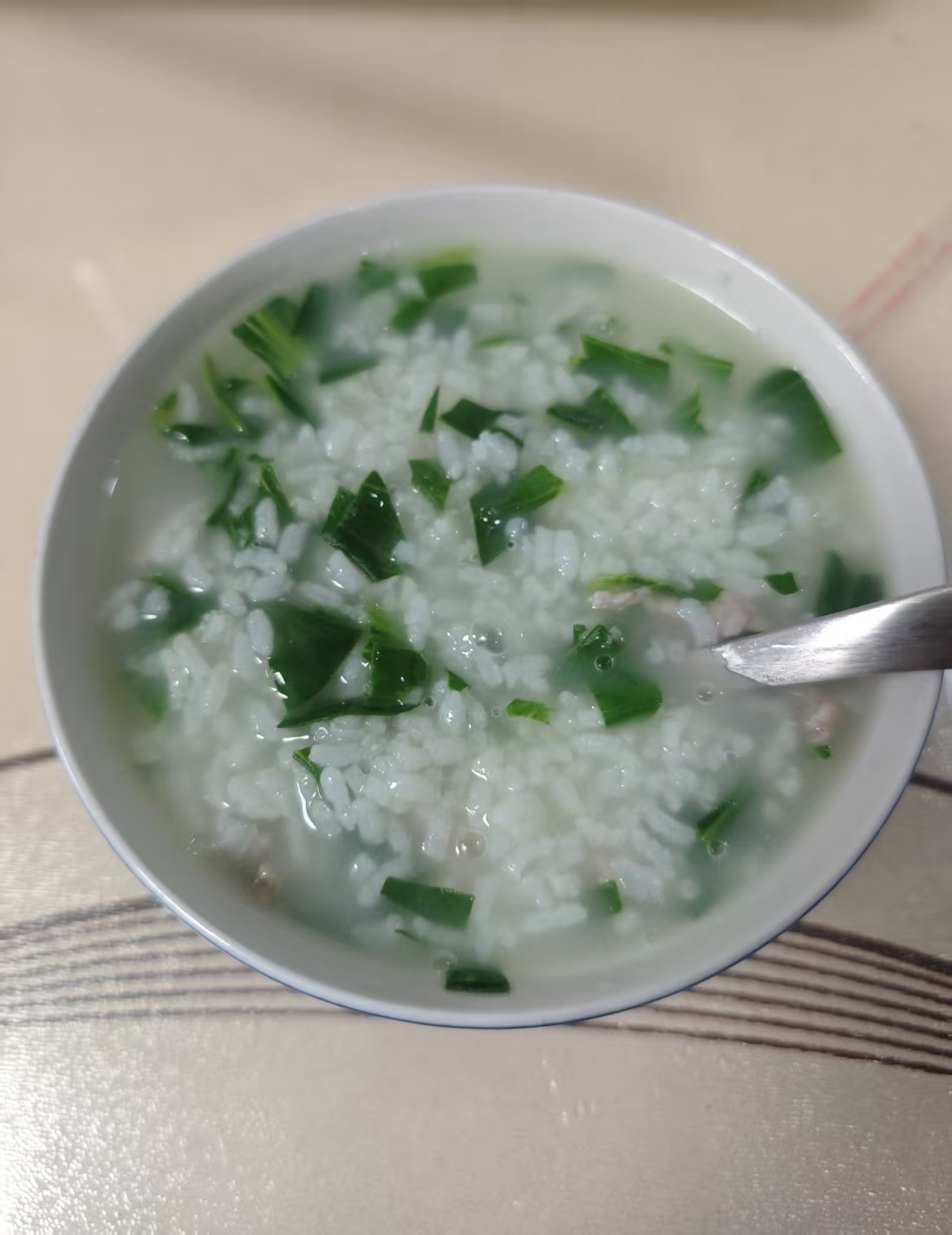 青菜瘦肉粥
