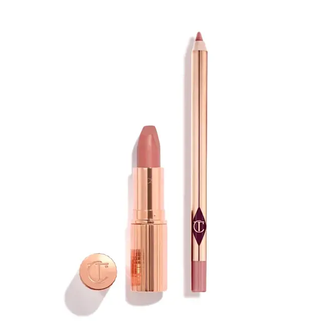 Kit crayon et rouge à lèvres Pillow Talk de Charlotte Tilbury, teinte Fair