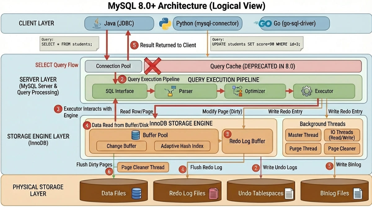 MySQL 更詳細的運作原理圖