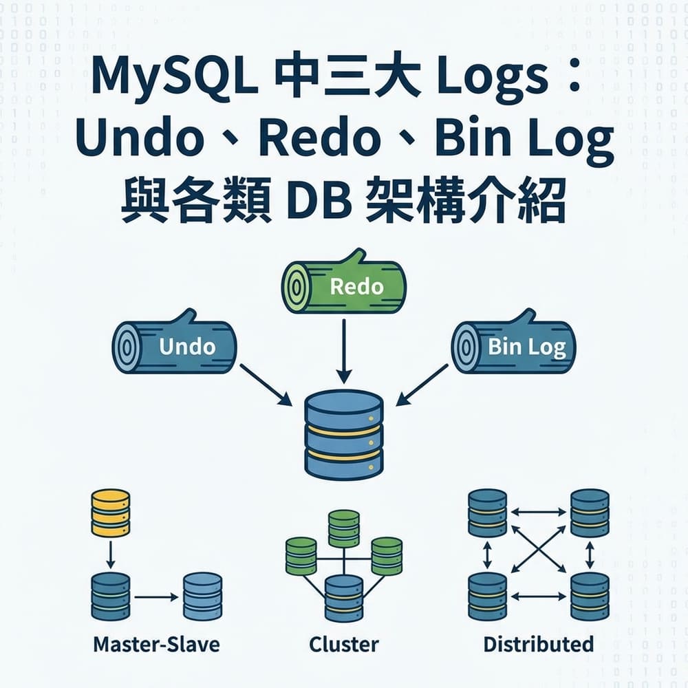 MySQL 中三大 Logs:Undo、Redo、Bin Log 與各類 DB 架構介紹