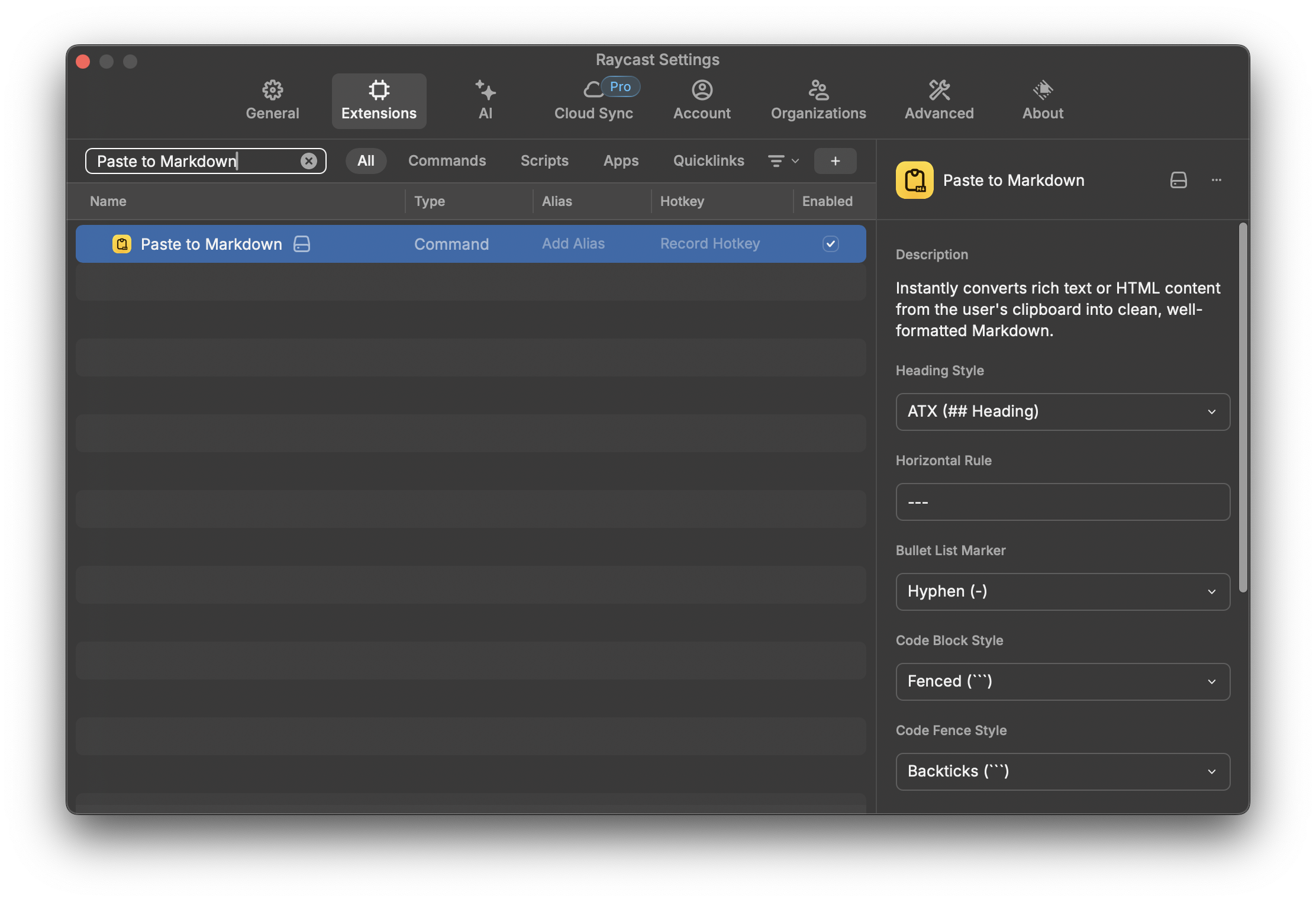 Settings Screenshot