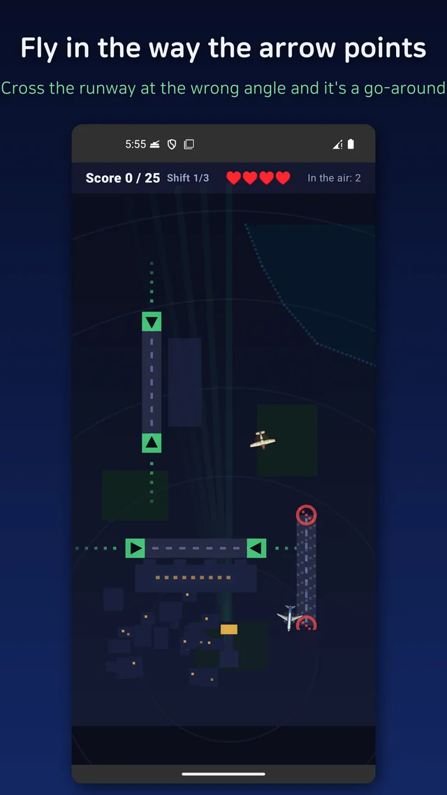 A scramble warning counting down while the red departure track lights up across the night radar
