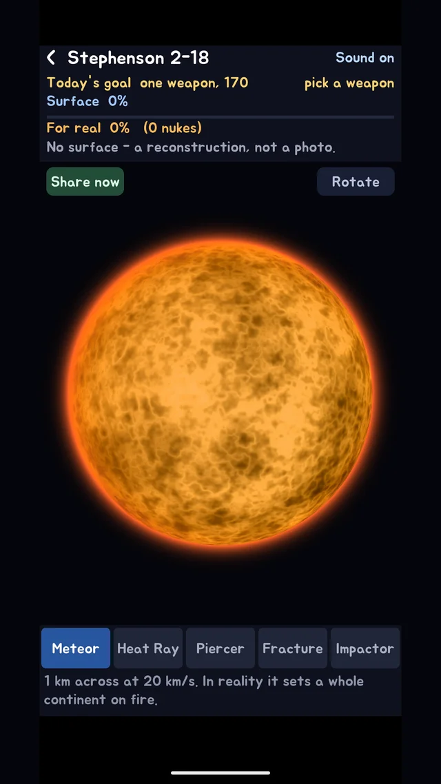 The daily target running on the hypergiant Stephenson 2-18