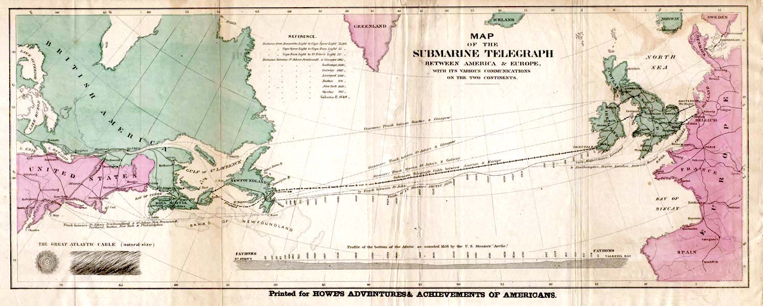1858 年的跨大西洋海底电报电缆