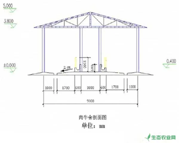 养牛场设计图(横切图)