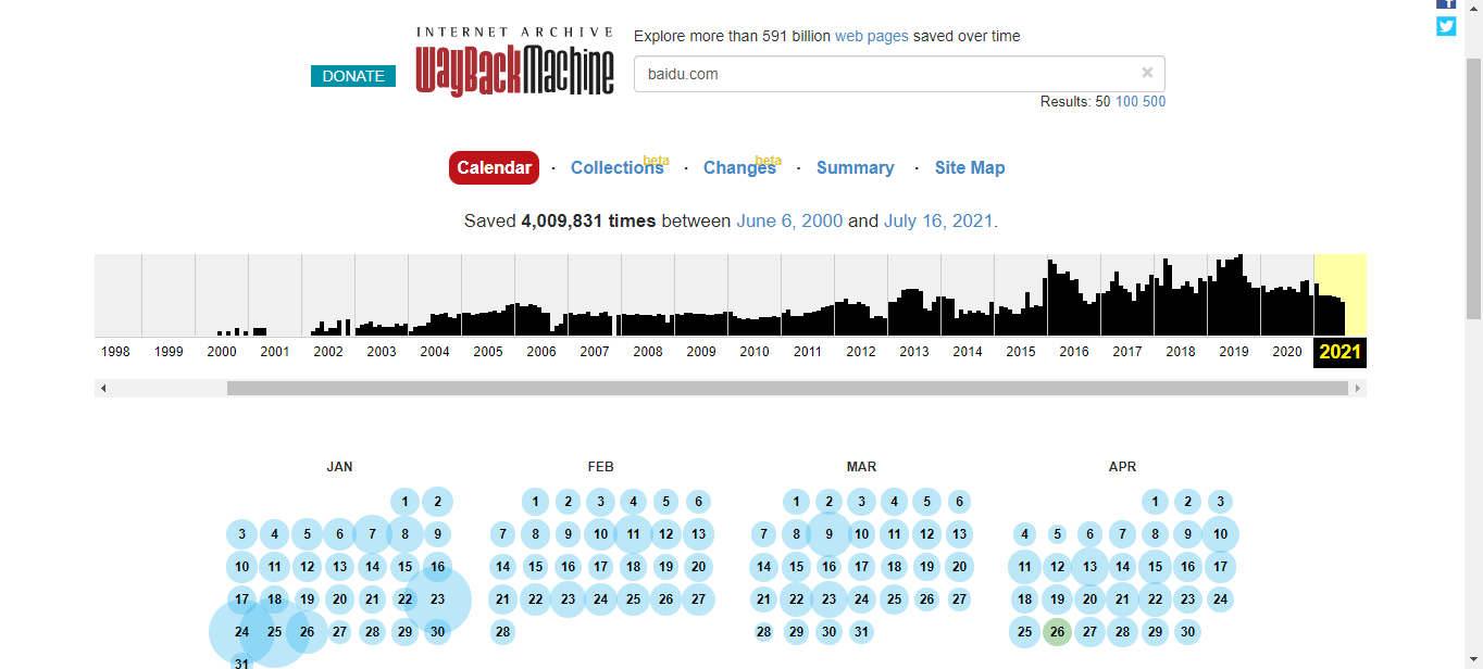 Wayback Machine:一个从1996年至今备份了超过4000亿个网页的网页时光机-即小兴