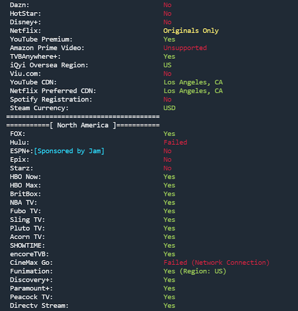 流媒体解锁情况