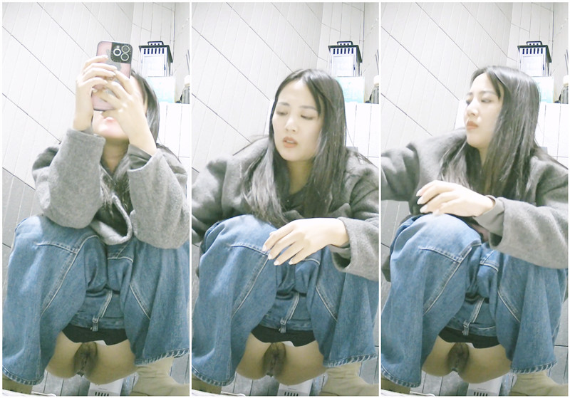 商场女厕全景偷拍美少妇❤️尿的一屁股都是