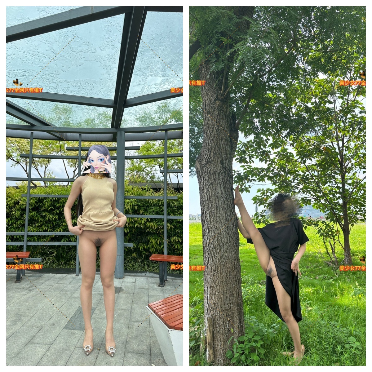 ♈ ♈ ♈2025年12月最新，推特女神，原创丝袜模特，【有一个美少女叫33-Vv331999】爱露出，长腿高跟搭配透明丝袜，无内户外