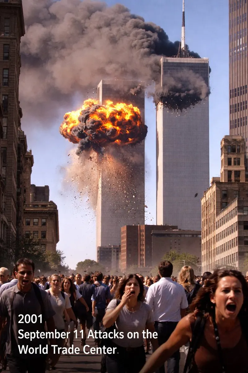 Generate an image of the most significant event of 2001
