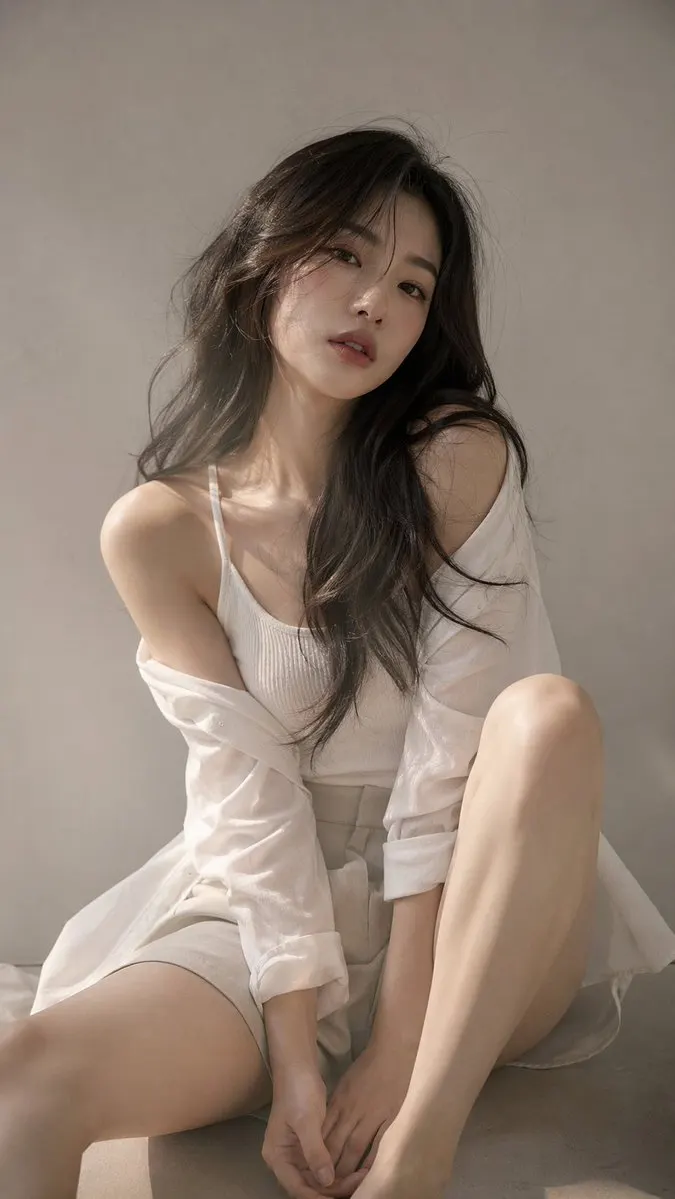 Vertical Artistic Portrait of a Young Eastern Woman