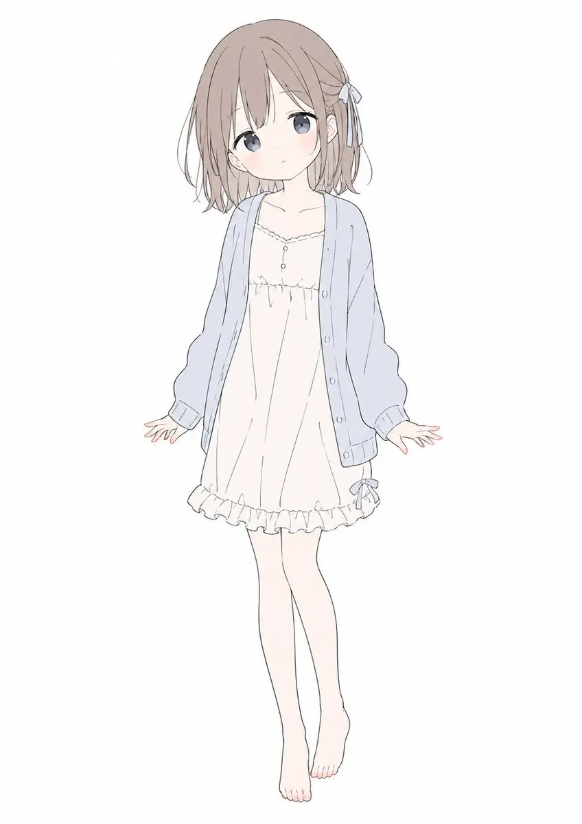 Soft Pastel Anime Girl Full Body