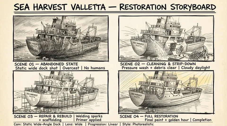 Hand-Drawn Storyboard Sheet
