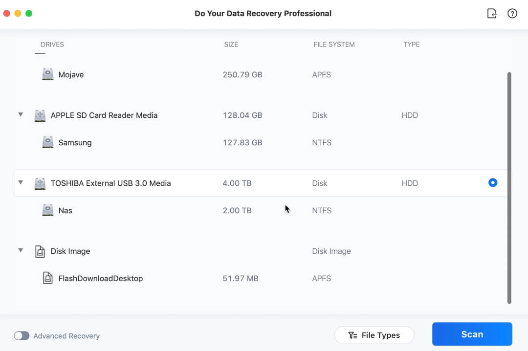 DoYourData 只能全盘扫描