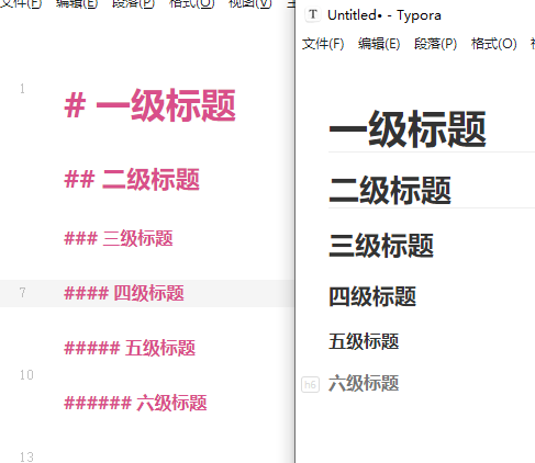 Markdown标题