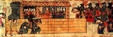 Henry jousts while Catherine of Aragon was Watching