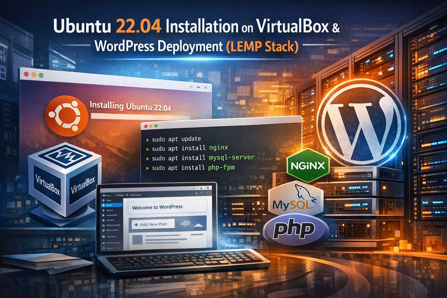 Ubuntu 22.04 Installation on VirtualBox and WordPress Deployment (LEMP Stack)