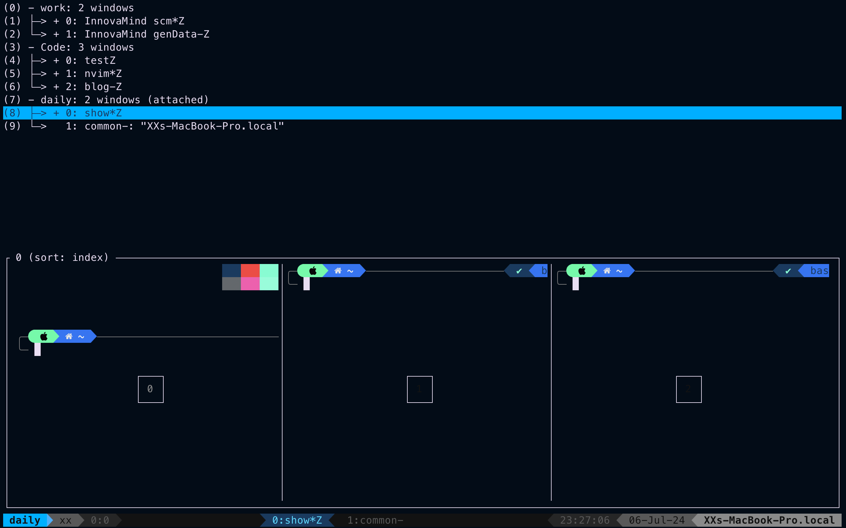 Session, Window and Pane