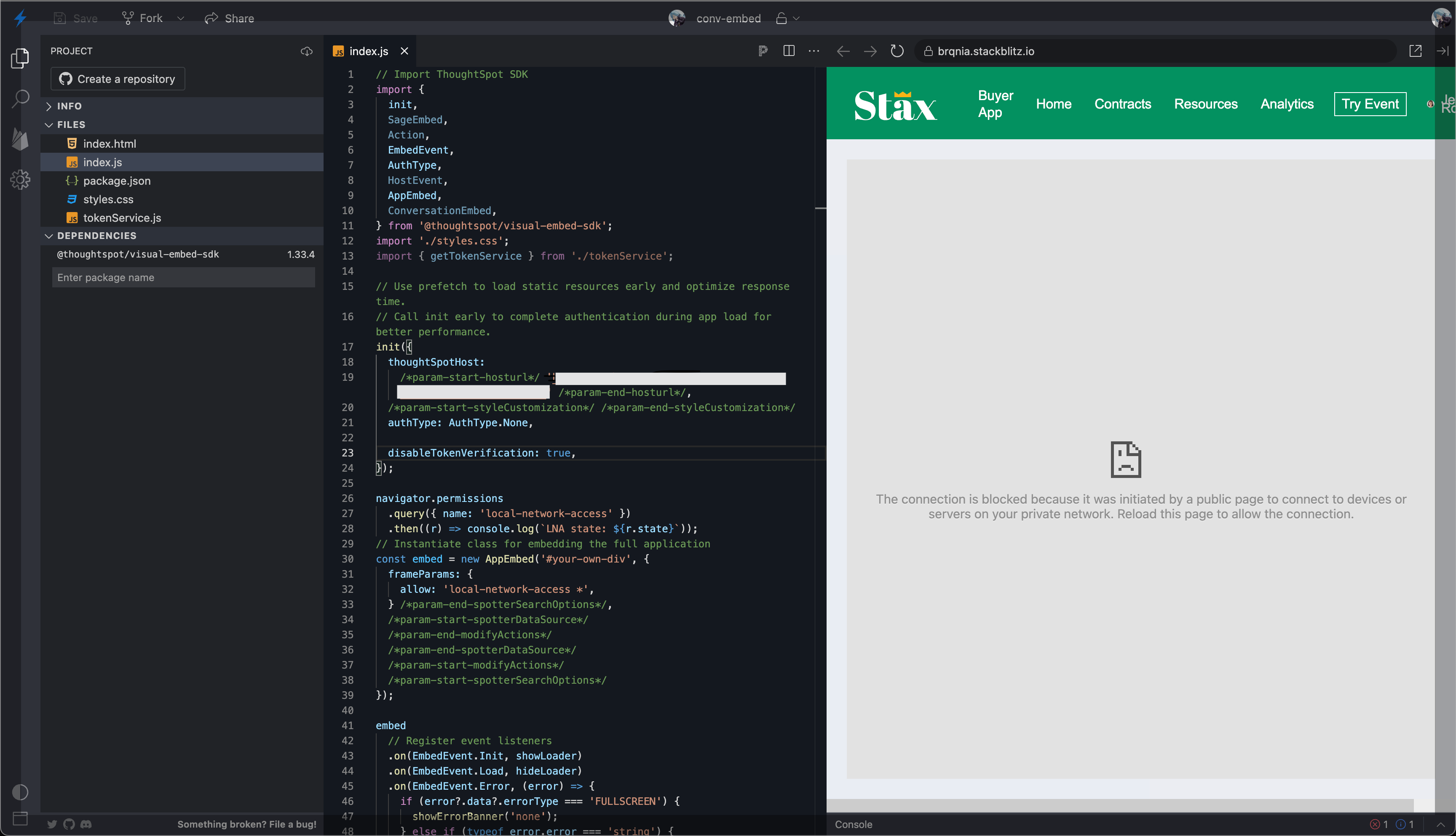 LNA iframe restriction