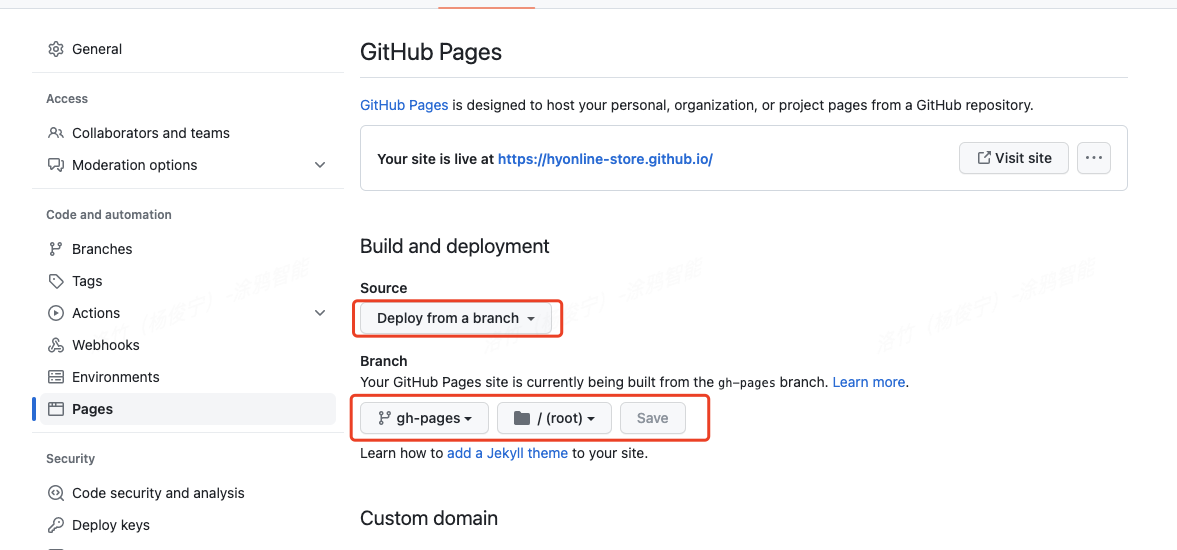 设置 GitHub Pages