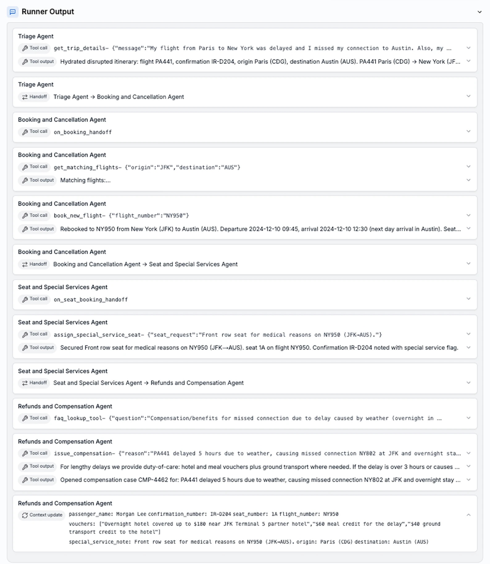 example of tool calling output in gpt-5.2