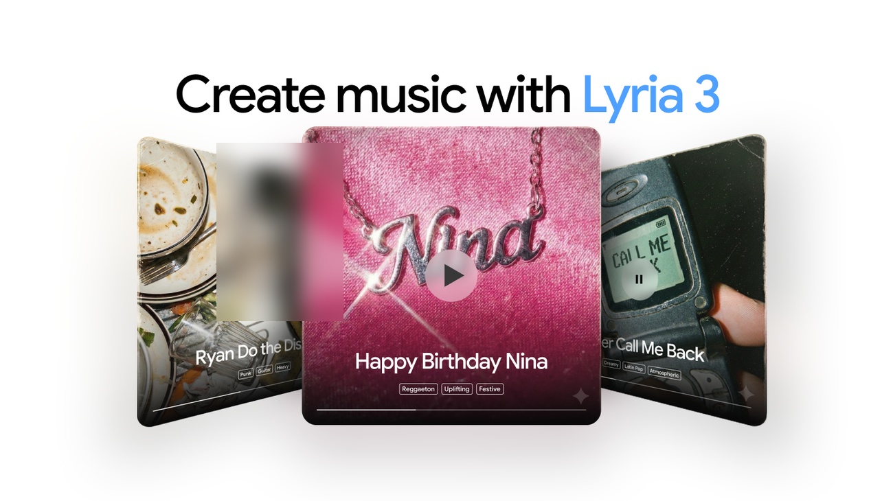 Lyria 3 interface showcasing the music generation dashboard