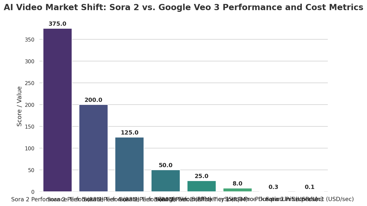 AI Video Market Shift: Sora 2 vs. Google Veo 3 Performance and Cost Metrics